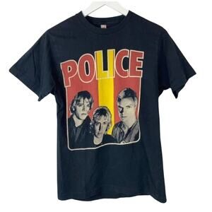 POLICE Black Short Sleeve T-Shirt Tee Size Medium